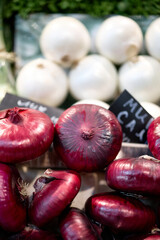red onions on a white background