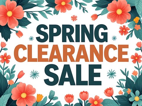 A floral designed illustration promoting a spring clearance sale event