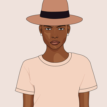 Elegant Woman with Hat Portrait