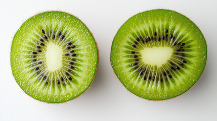 Fototapeta premium Fresh Kiwi Halves in Minimalist Composition, Showcasing Natural Beauty and Simplicity