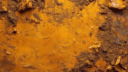 Deep turmeric background with glowing golden sparkles and reflections