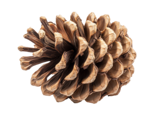 Pine cone brown scales, PNG file isolated on transparent background ,cut out, clipping path, close up, high quality
