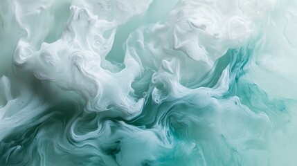 Obraz premium Ethereal aquatic abstraction, where subtle white tones dissolve into aquamarine, capturing the essence of the open sea.