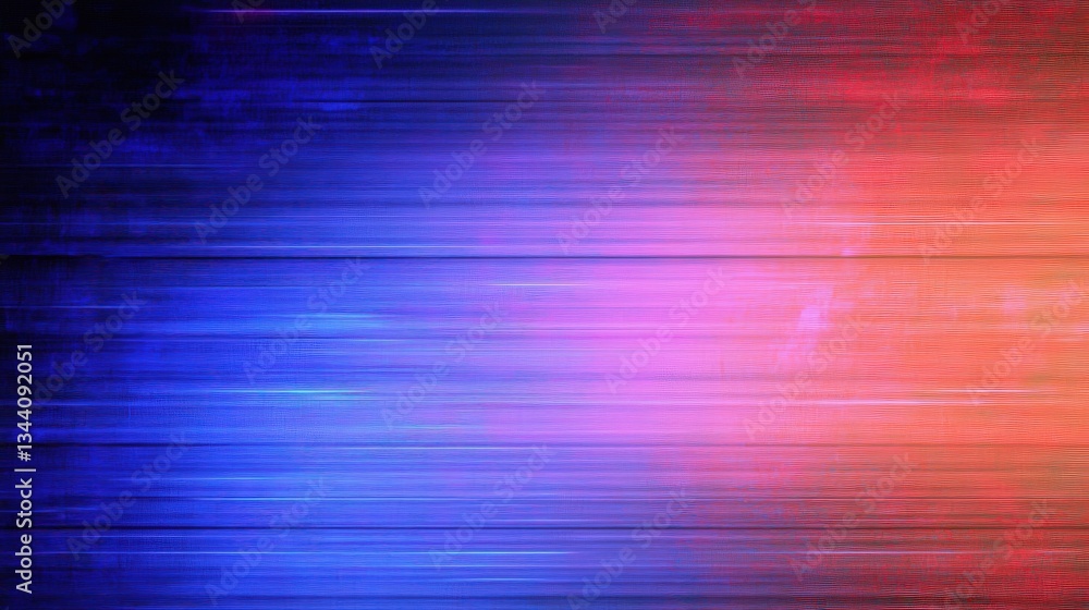 Poster a vibrant abstract image featuring horizontal lines in shades of blue, pink, and red, creating a dyn