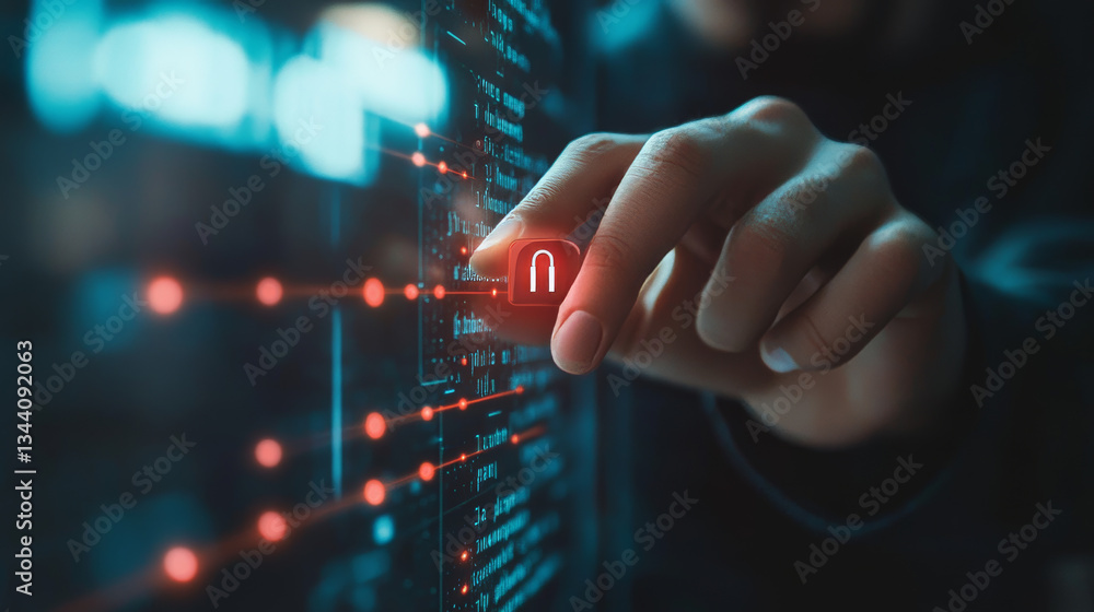 Poster password form with red asterisks and padlock. concept of computer security, account access, privacy 