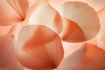 Macro Photography of Transparent Petals and Leaves Abstract Botanical Texture Natural Background