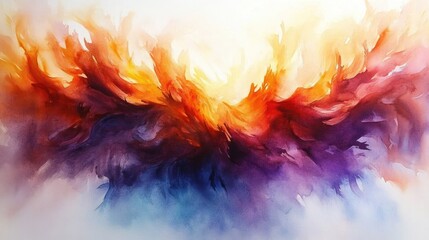 Pentecost Festival Celebration of Faith and Holy Spirit in Watercolor Style