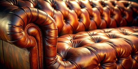 Obraz premium Luxurious Brown Leather Upholstery Texture Background - High-Resolution Stock Photo