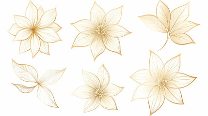 Obraz premium Elegant gold floral designs; isolated elements for wedding invitations or luxury branding