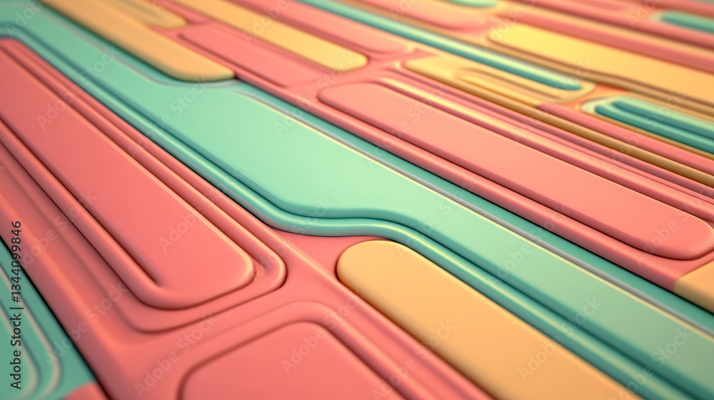 Poster the background features a multicolored tech theme, incorporating a geometric 3d structure, alongside