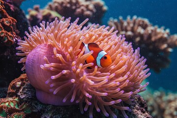 Vibrant abstract macro with swirling orange, blue, and gold hues. Dynamic and mesmerizing.

