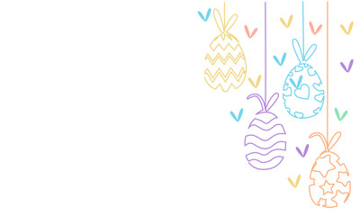 Happy Easter with easter eggs. Ilustration vector	