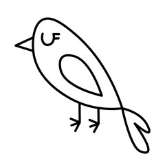 A cute hand-drawn bird sketch with clean outlines, perfect for a spring or nature-themed design.