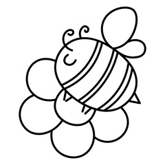 A minimalist hand-drawn bee sketch with clean outlines, ideal for spring-themed projects.