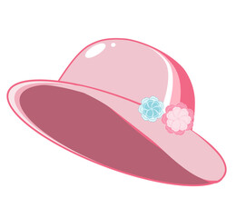 pink hat with pink flower