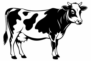 cow line art silhouette vector illustration