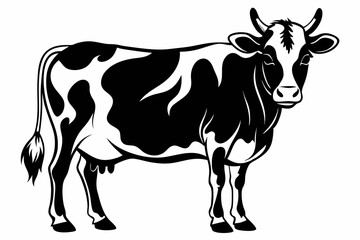 cow line art silhouette vector illustration
