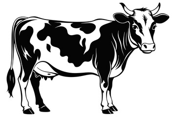 cow line art silhouette vector illustration