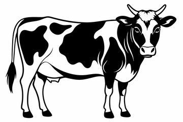 cow line art silhouette vector illustration