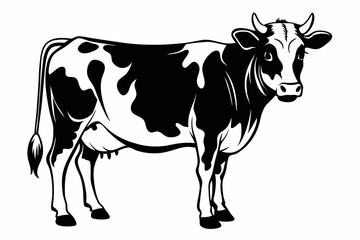 cow line art silhouette vector illustration