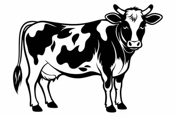 cow line art silhouette vector illustration