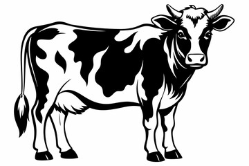 Fototapeta premium cow line art silhouette vector illustration