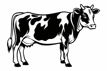 cow line art silhouette vector illustration