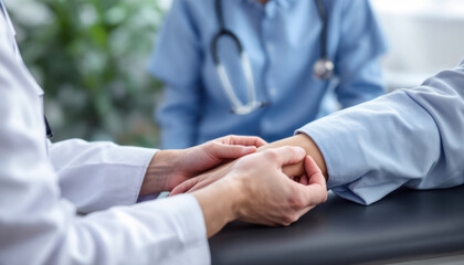 Fototapeta premium Compassionate Doctor's Hands: A Symbol of Care and Healing in Modern Healthcare