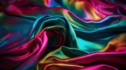 Fototapeta premium Holographic Abstract 3D Background with Vibrant Colors and Fluid Wave Design
