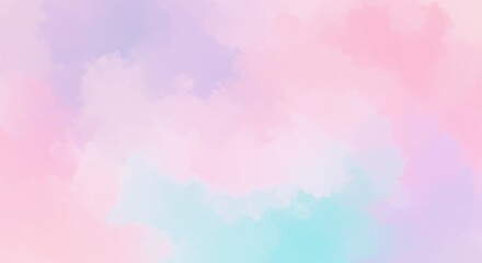 Pastel Cloud Digital Painting: Soft Pink, Purple, and Mint Hues AI Generated