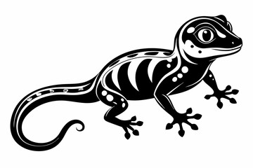 gecko line art silhouette vector illustration