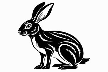 hare line art silhouette vector illustration