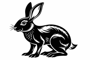 hare line art silhouette vector illustration