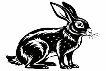 hare line art silhouette vector illustration