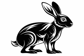 hare line art silhouette vector illustration
