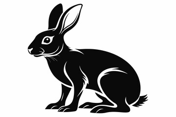 hare line art silhouette vector illustration