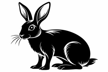 hare line art silhouette vector illustration