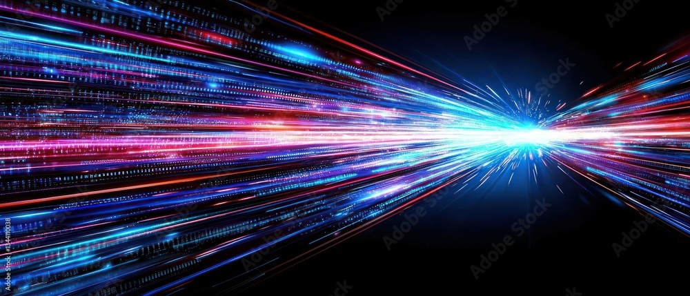 Poster digital speed of light: abstract representation of high-speed data transfer