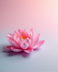 Minimalist Vesak Lotus Offering Mockup. Soft Pastel Background with Free Space