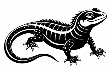 lizard line art silhouette vector illustration