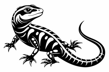 lizard line art silhouette vector illustration
