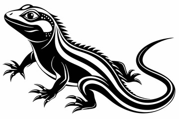 lizard line art silhouette vector illustration