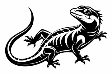 lizard line art silhouette vector illustration