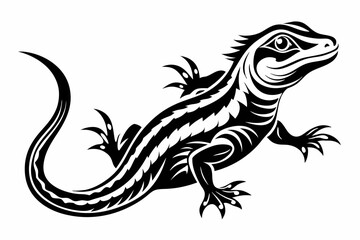 lizard line art silhouette vector illustration