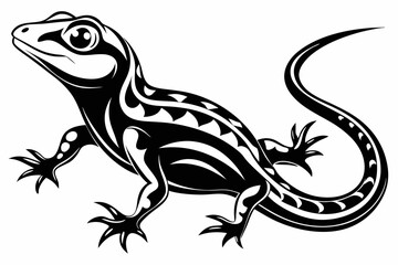 lizard line art silhouette vector illustration