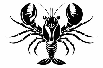 lobster line art silhouette vector illustration