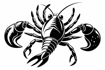 lobster line art silhouette vector illustration