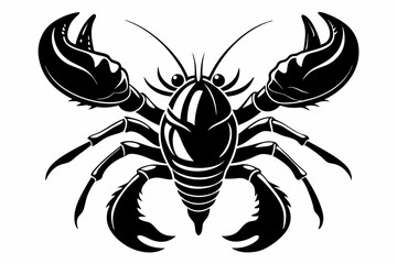 lobster line art silhouette vector illustration