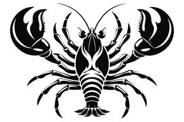 lobster line art silhouette vector illustration