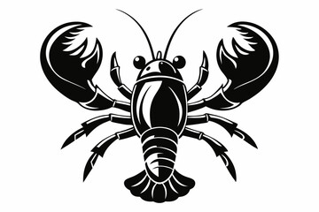 lobster line art silhouette vector illustration